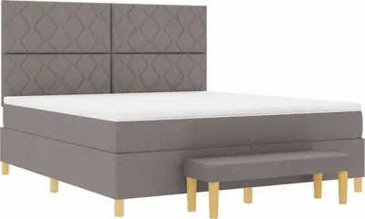Immagine prodotto di vidaXL Letto a molle con materasso Taupe 180 x 200 cm in tessuto