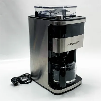 Zdjęcie produktu dla Ekspres do kawy HANSEATIC z młynkiem HCMG105015SD, 1,5 litrowy dzbanek do kawy, filtr papierowy 1x4, z wyświetlaczem LCD i timerem