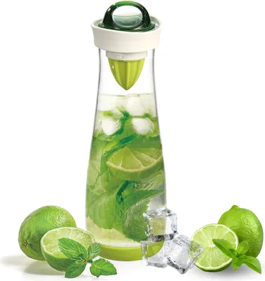 Produktbild von bremermann Karaffe 2in1 - inkl. Infuserstab und Zitruspresse, 1.1 Liter Fassungsvermögen, aus Kunststoff, grün