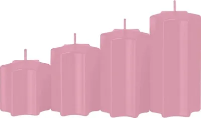 Produktbild von 4er Set Sternkerzen abgestuft Rosa Ø 6 cm