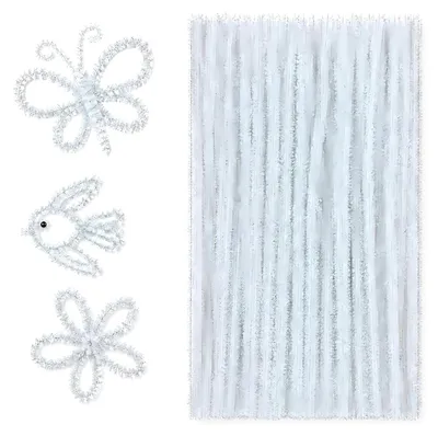 Produktbild von Pfeifenreiniger bunt, 200 Stück, Chenille mit Glitter, für Bastelarbeiten
