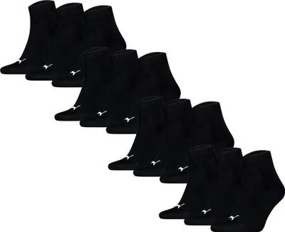 Produktbild von PUMA Uni Quartersocken, 12er Pack - Quarter Plain 12P, Logo, einfarbig Schwarz 35-38