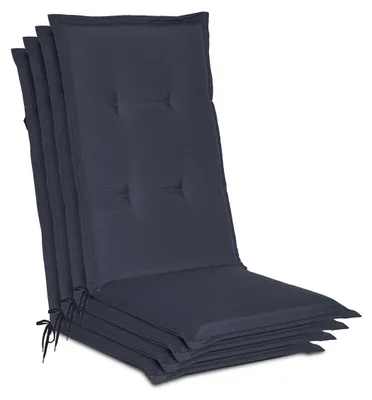 Produktbild von Beautissu 4er Set Gartenstuhlauflage Loft HL Dunkelblau, 120x50x6cm