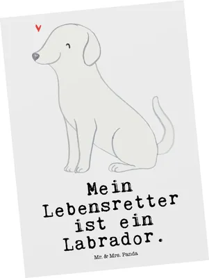 Produktbild von Mr. & Mrs. Panda Postkarte Labrador Lebensretter - Weiß - Geschenk, Ansichtskarte, Ansichtskarten, Postkarten, Fotokarte, Grußkarte