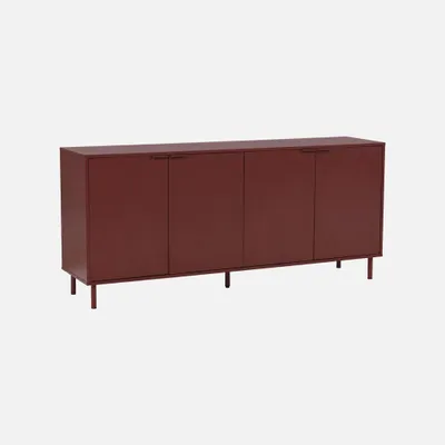 Produktbild von sweeek - Sideboard mit Holzdekor und Metall 4 Türen 160cm - Bordeaux