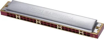 Produktbild von Suzuki Study-24 24 Löcher Mundharmonika Tremolo Tonart C mit Reinigungstuchbox Musikinstrument für Anfänger