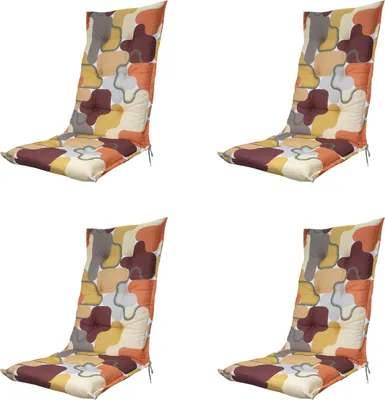 Produktbild von Madison - Gartenstuhlauflage Hochlehner Grafi bordo - Ca. 123x50 cm - 4er-Set