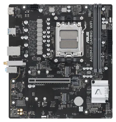 Productafbeelding van ASUS A620M-F GAMING WIFI, AMD, Socket AM5, compatibel met AMD Ryzen 7000-serie, AMD Ryzen 8000-serie en AMD Ryzen 9000-serie, DDR5-SDRAM, 128 GB, DIMM