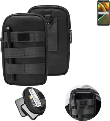 Produktbild von K-S-Trade Holster Gürtel Tasche kompatibel mit Blackview BV5100 Handy Tasche Schutz Hülle dunkel-grau viele Fächer, 1x