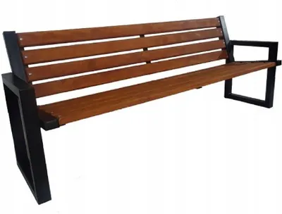 Produktbild von QLS Gartenbank Stahl Sitzbank Parkbank Garten Bank Gartenmöbel Holz Lehne ROM 9529