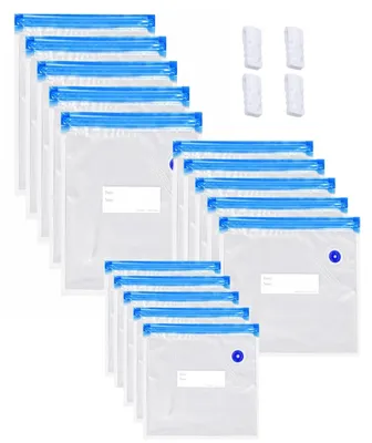 Vakuumbeutel 15er Set, BPA-frei, wiederverwendbar, groß+mittel+klein