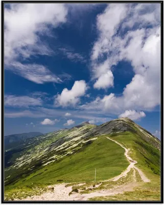 Produktbild von Wallario Wandbild Alpenluft, Größe: 40,30 x 50,30 cm, Poster mit schwarzem Aluminiumrahmen