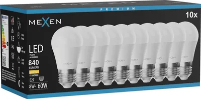 Obrázok produktu pre Mexen Nova 10x LED žiarovka E27, G45, 8W, teplá - 3000K, 840 lm - L101-E27-0830-01x10