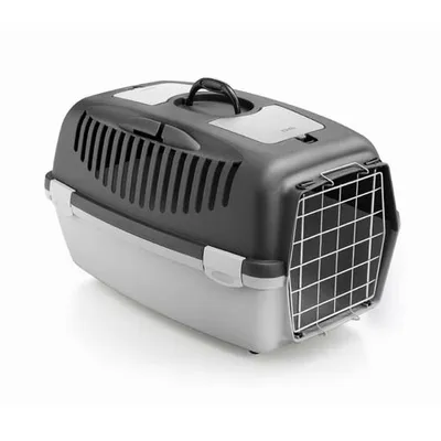 Zdjęcie produktu dla Carrefour Trasportino gulliver 2 con porta metallo 55x36x35 cm, Twardy transporter, Transporter do samolotu, Kot, Od przodu, Szary, Monochromatyczny