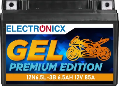 Produktbild von Electronicx GEL Batterie 12N6.5-BS 12V 6.5Ah – Wartungsfreie Starterbatterie für Motorrad, Roller & ATV ▶ Premium Batterie 12V Wartungsfrei  Versand DE