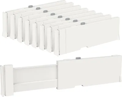 Produktbild von 8er Set Schubladenteiler Verstellbar 10cm Hoch Kunststoff für Kleidung Kommode Büro