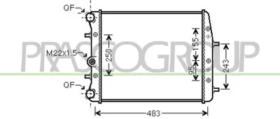Produktbild von PRASCO SK320R001 Kühler Wasserkühler Motorkühler für VW POLO (9N) für SKODA Fabia II Schrägheck (542) Fabia II Combi (545) für SEAT