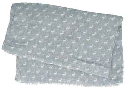 Trachtenschal mit Hirsch-Print von Hut-Breiter in blau