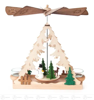 Zdjęcie produktu dla Piramida z bałwankiem, na podgrzewacze szerokość x wysokość x głębokość 24,5 cm x 26 cm x 7,5 cm NOWOŚĆ