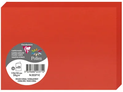 Produktbild von Clairefontaine Doppelkarte C6 210g korallenrot