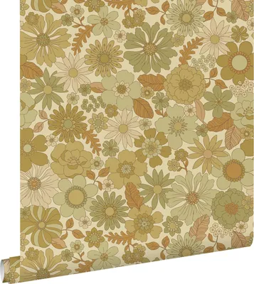 Immagine prodotto di ESTAhome carta da parati fiori retrò verde grigiastro 50 x 900 cm