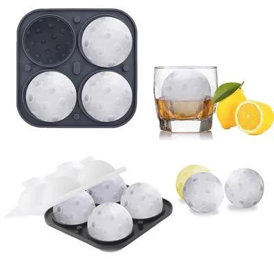 Silikon-Eiswürfelform rund, 4er, 5,7 cm, BPA-frei, schwarz