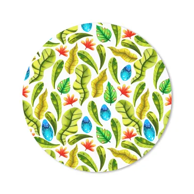 Produktbild von MuchoWow® Mauspad Mousepad Blumen - Dschungel - Blätter 20x20 cm - Mousepads - Maus Mat - Pad - Mausunterlage - Schreibtischmatte