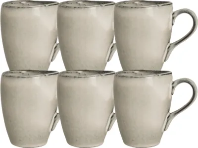 Produktbild von Broste Copenhagen NORDIC SAND Becher mit Henkel 0,25 l Set6