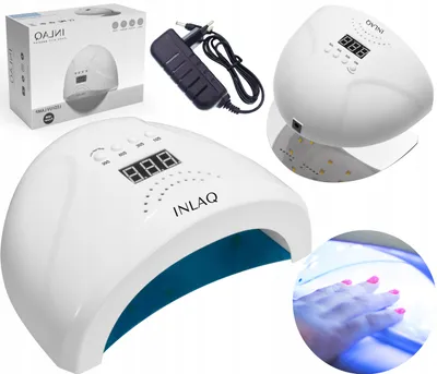 Zdjęcie produktu dla Lampa UV LED Inlaq o mocy 48 W do paznokci żelowych i hybrydowych, z czujnikiem, z możliwością odpinania podstawki