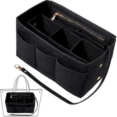 Produktbild von Famanu Handtaschen Organizer mit mehreren Fächern - Schwarz - M