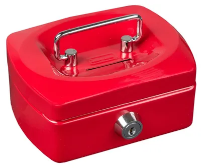 Image de Idena Mini caisse 125x95x60mm, rouge - métal, 6 compartiments