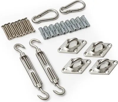 Image de Kit de fixation en acier inoxydable 24 pièces pour voiles d'ombrage