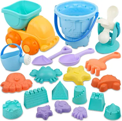 Produktbild von Sandspielset Kinder, Wasserspielzeug, 2-4 Jahre, mit Mesh-Tasche, für Strand und Garten