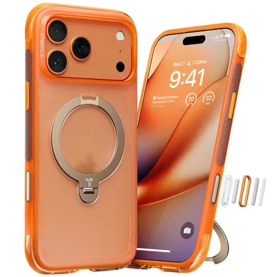 Produktbild von TORRAS Ostand Spin Air Series Handyhülle Orange für iPhone 17 Pro