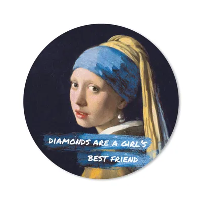 Produktbild von MuchoWow® Mauspad Mousepad Vermeer - Das Mädchen mit dem Perlenohrring - Zitat 40x40 cm - Mousepads - Maus Mat - Pad - Mausunterlage - Schreibtisch Accessoires