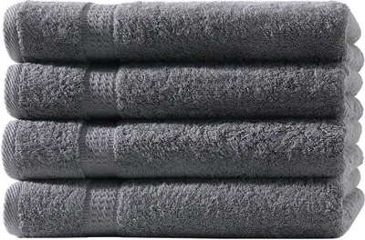 Produktbild von 4er Set Frottee Gästetücher Elegance 30x50 cm 100% Baumwolle 500 gsm Gästetuch anthrazit