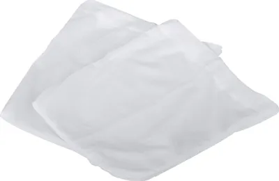 Two white filter bags are shown overlapping on a white background.
