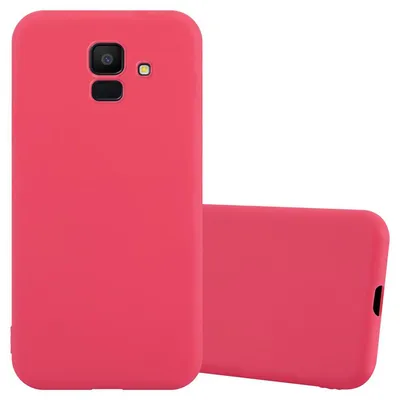 Produktbild von Cadorabo Hülle für Samsung Galaxy J6 2018 Schutzhülle in Rot Handyhülle TPU Silikon Etui Case Cover