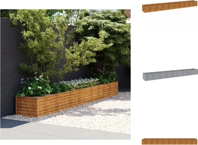 Zdjęcie produktu dla vidaXL Podwyższona grządka 386x50x36 cm stal corten - Donice i doniczki
