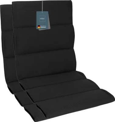 Produktbild von LILENO HOME Gartenstuhl Auflagen als [2er Set - Niedriglehner] in Anthrazit Sundance - bequeme Liegen als Sitzauflagen für Gartenmöbel - Stuhlkissen für Gartenstühle und Klappstühle