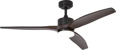 Produktbild von Smarter DeckenventilaTor Schwarz mit Holzprint 132cm inkl LED Dimmbar mit Fernbedienung Joly