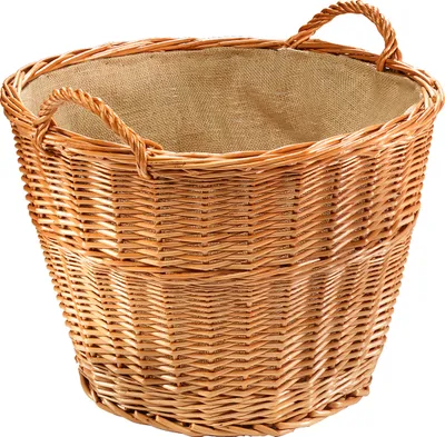 Obrázok produktu pre Kobolo Dekoratívny prútený kôš na palivové drevo s praktickými rukoväťami - taška na drevo noviny hračky shopper nákupy s rukoväťou na prenášanie