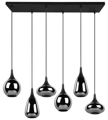 Produktbild von Trio Leuchten LED Pendelleuchte Lumina 6xE14, schwarz, Metall/Glas