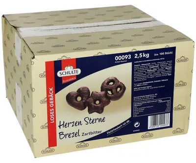 Produktbild von Schulte Herzen Sterne Brezel Zartbitter 2,5kg