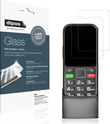 Produktbild von 2x Schutzfolie für Brisum F22 Seniorenhandy matt - Anti-Shock 9H Folie dipos Glass Kunststoffglas
