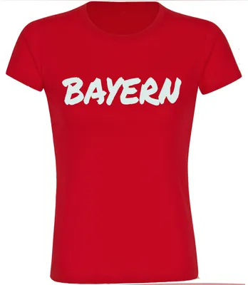 Produktbild von multifanshop Damen T-Shirt - Bayern - Textmarker, rot, Größe 3XL
