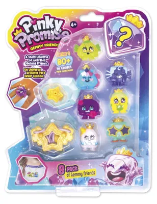 Zdjęcie produktu dla Zestaw diamentowych figurek Pinky Promise - 8 elementów, naszyjnik i pierścionek