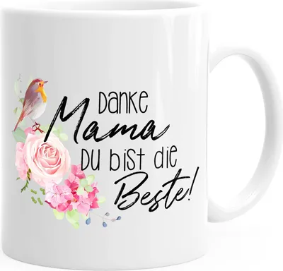 Produktbild von Kaffee-Tasse Danke Mama du bist die Beste Muttertagsgeschenk MoonWorks® weiß unisize