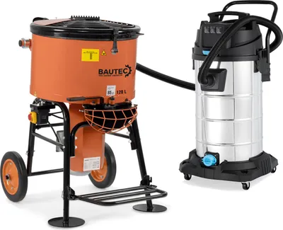 Produktbild von BAUTEC Kombiset » Zwangsmischer 120 L (1,1 KW / 230 V) + Industriesauger 80 L » Mischmaschine » Mörtelmischer