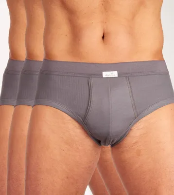 Image de Dulcia slip lot de 3 new basic Coton 4-1 rib grey hommes